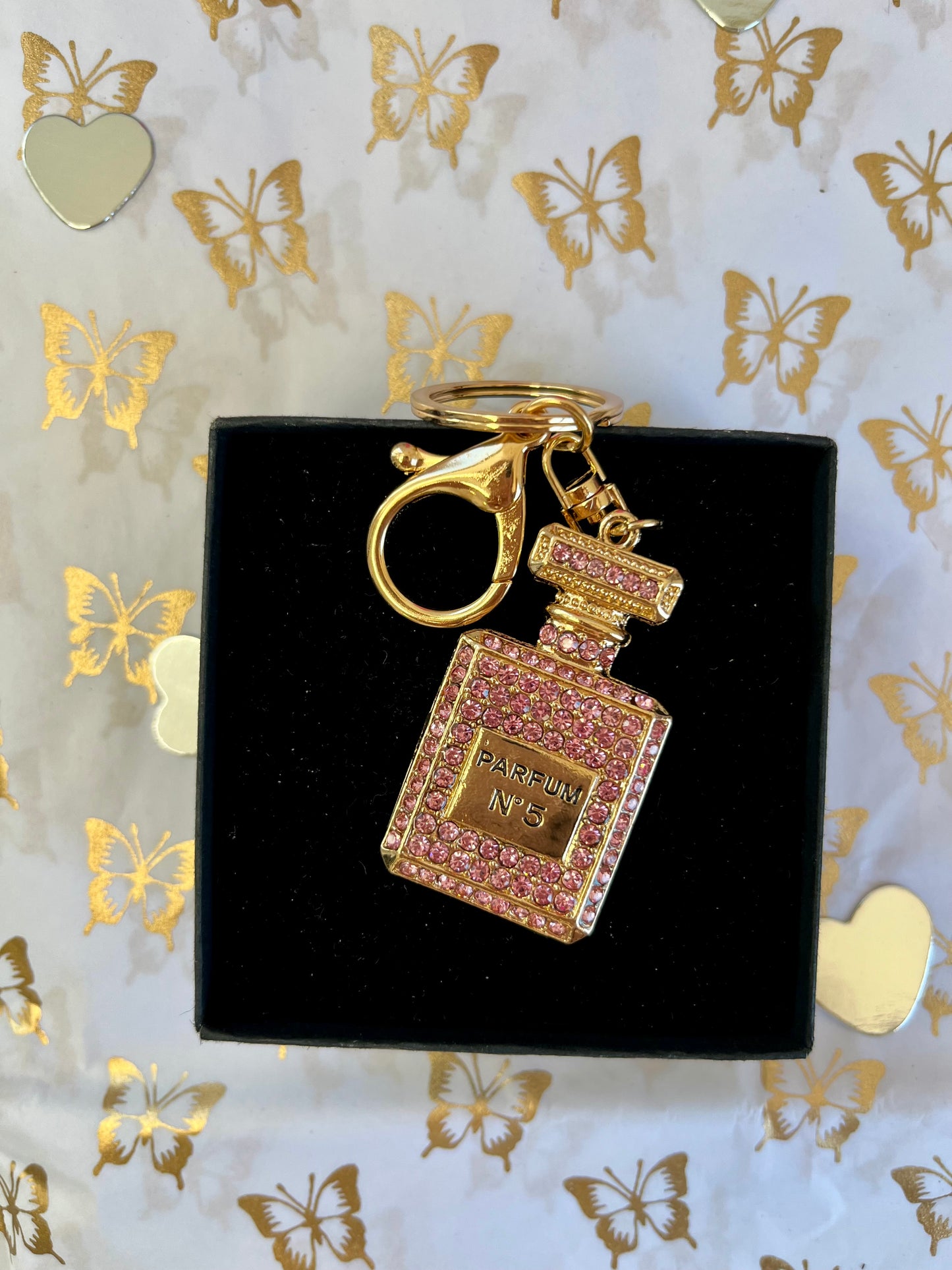 Luxury Crystal Perfume Bottle Pendant Keychain